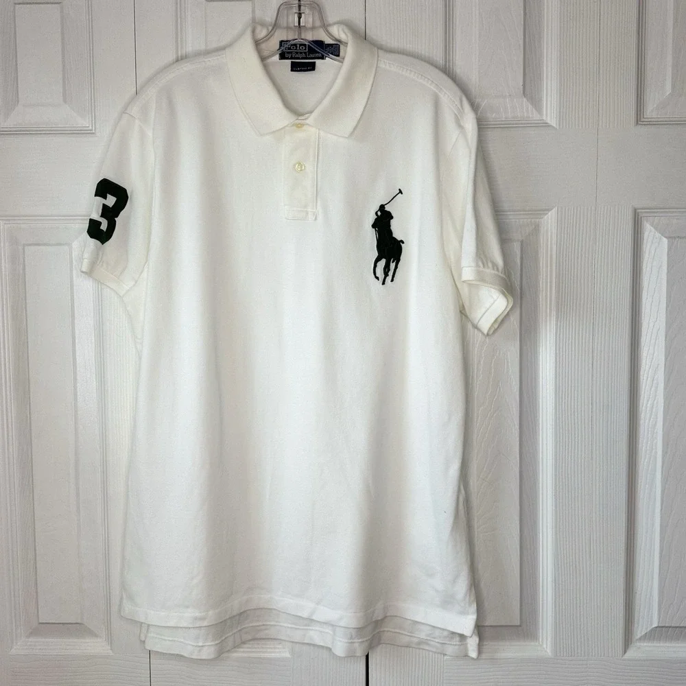 Polo Ralph Lauren Men XL Custom Fit White Big Pony Short Sleeve Polo Shirt NWOT